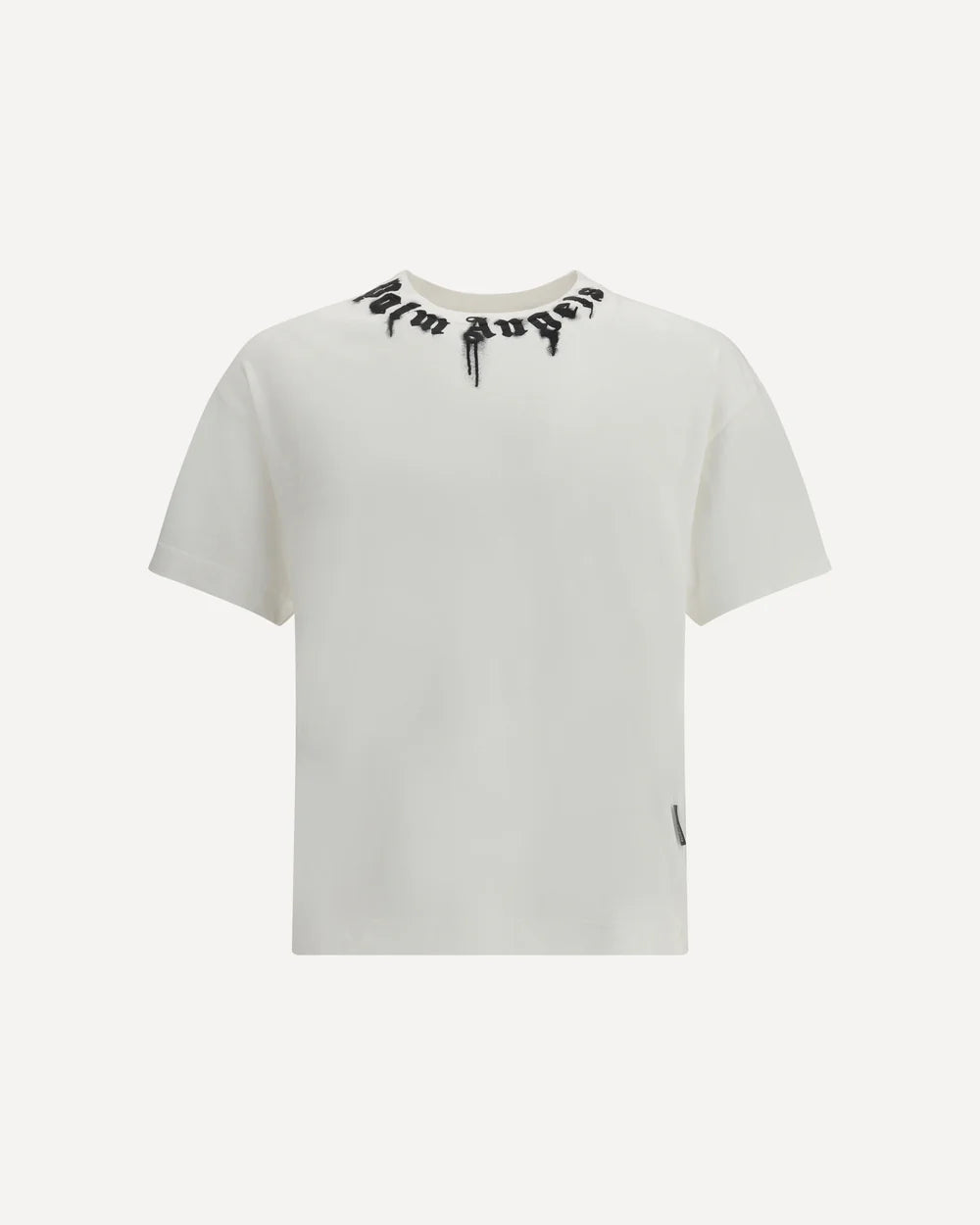 T-Shirt Bianca Scritta Collo Palm Angels