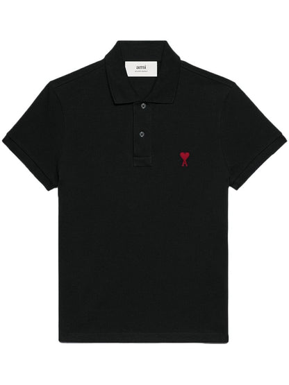 Polo Nera Cuore Rosso Ami Paris