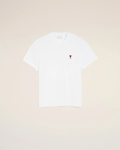 T-Shirt Bianca Cuore Rosso Ami Paris