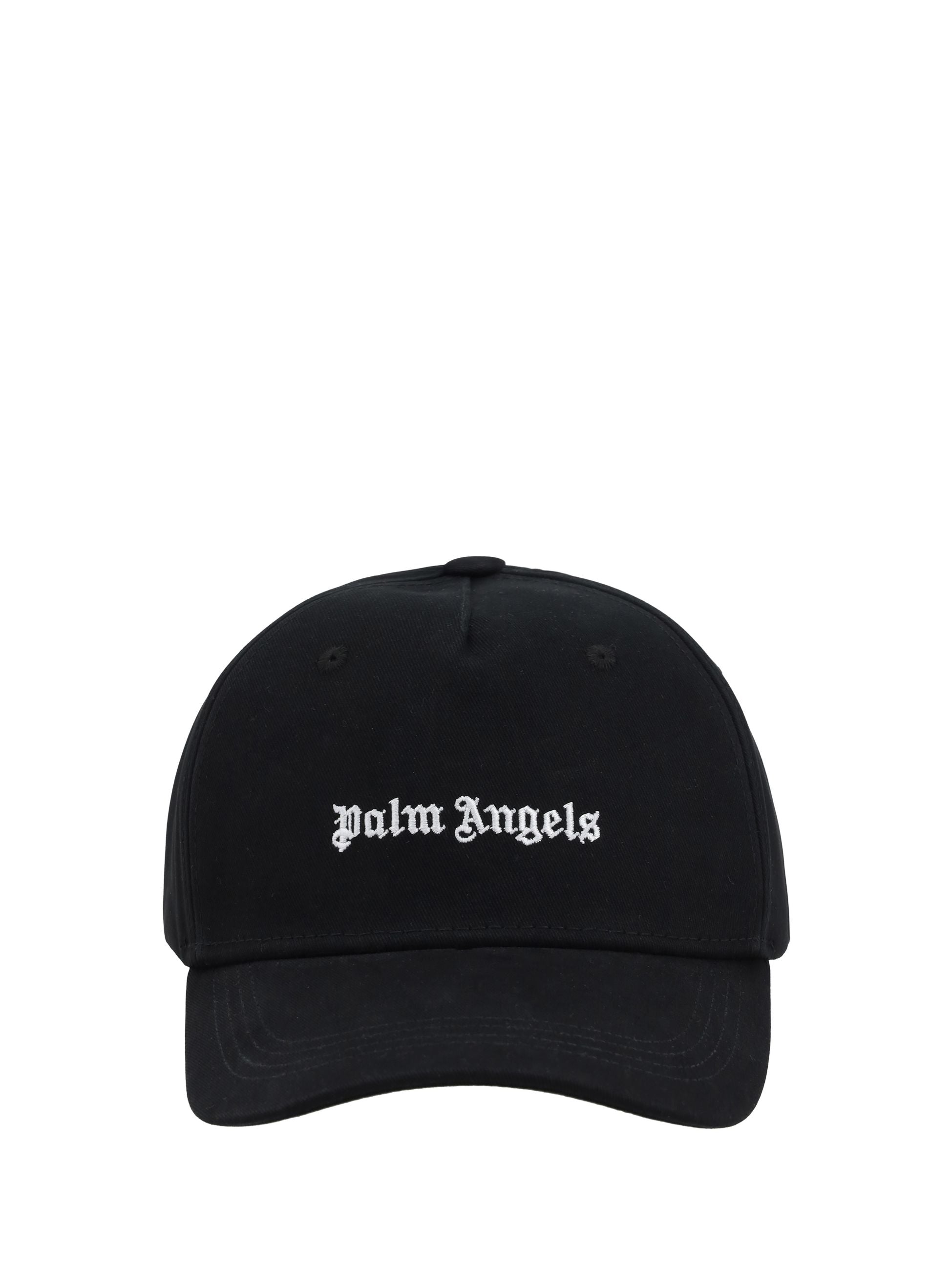 Cappello Nero con Scritta Logo Palm Angels