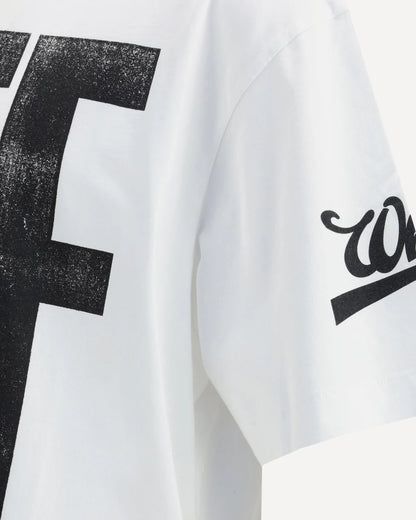 T-Shirt Bianca Big Off Stampa Retro Off-White