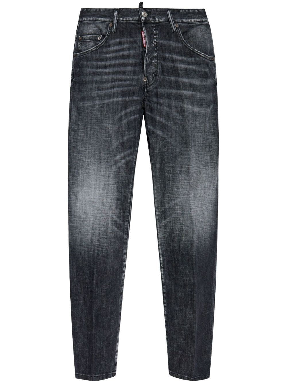 JEANS IN DENIM NERO STRAPPATO DSQUARED