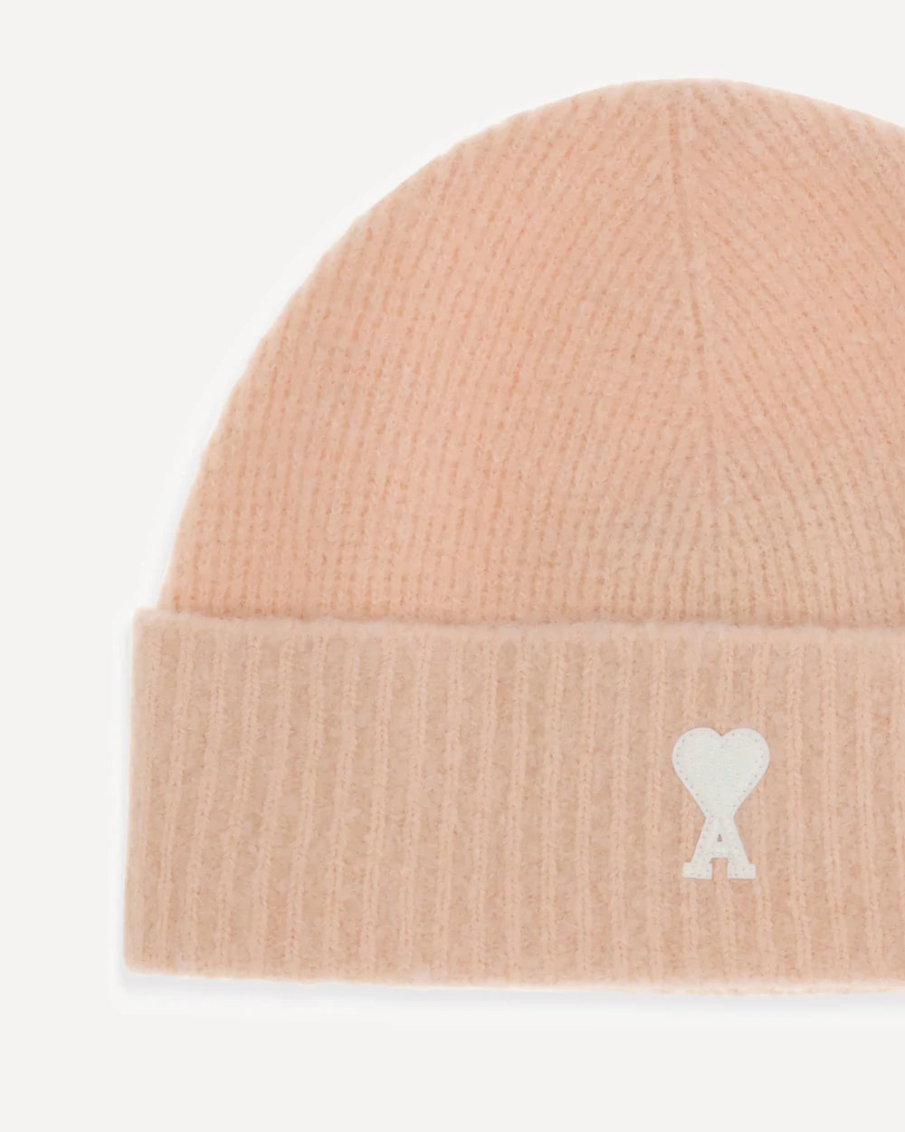 Cappello Cipria in Lana Alpaca Logo Cuore Ami Paris