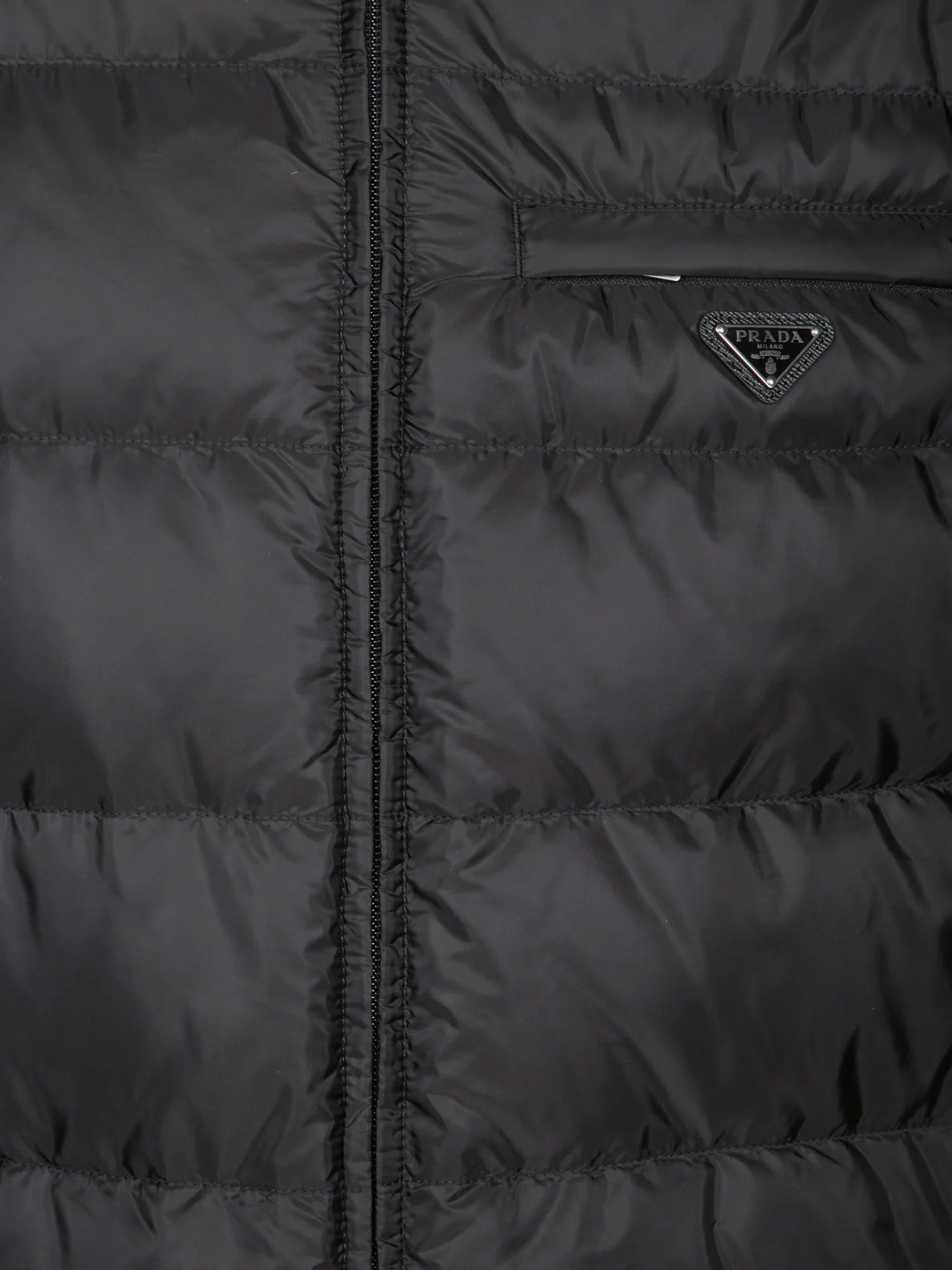 Giubbino Nero Nylon Placchetta Prada