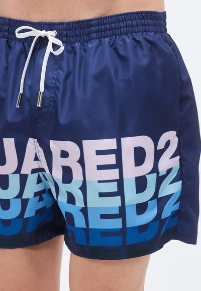 Costume Blu Scritte Orizzontali Azzurre Dsquared