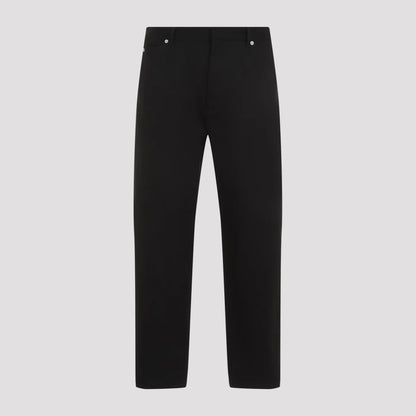 Pantalone Nero con Placchetta Retro Prada