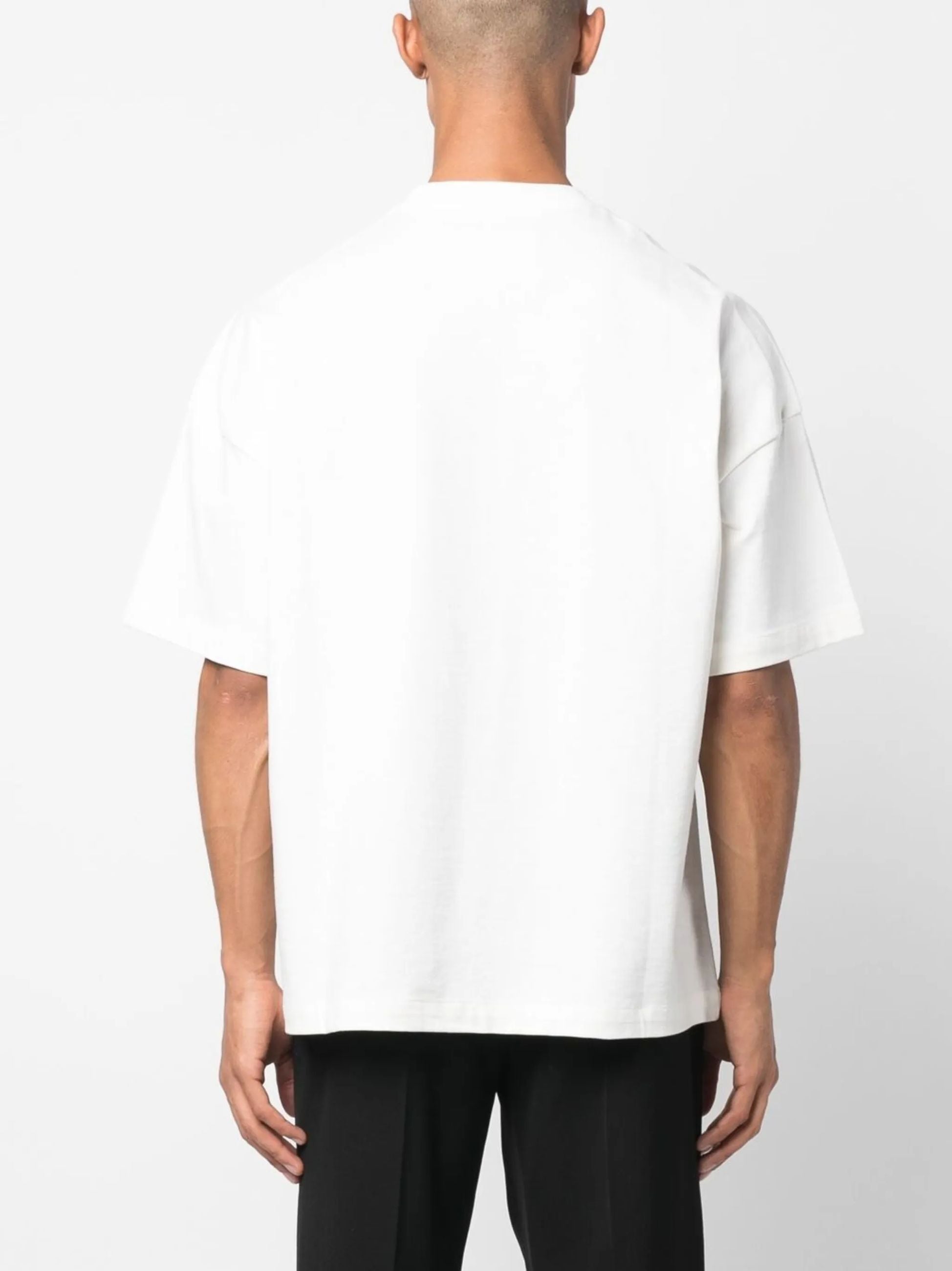 T-Shirt Bianca Logo Scritta Jil Sander