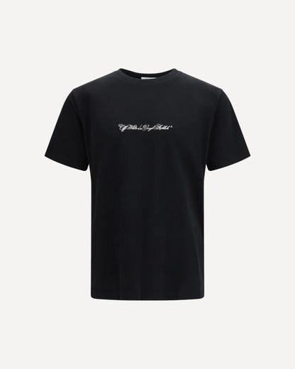 T-Shirt Nera Script Arrow Off White