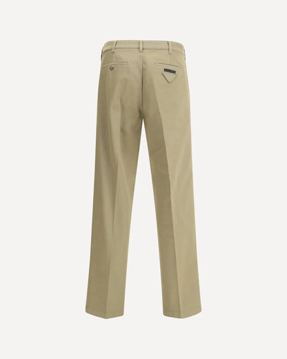 Pantaloni Chino Argilla Logo Retro Prada