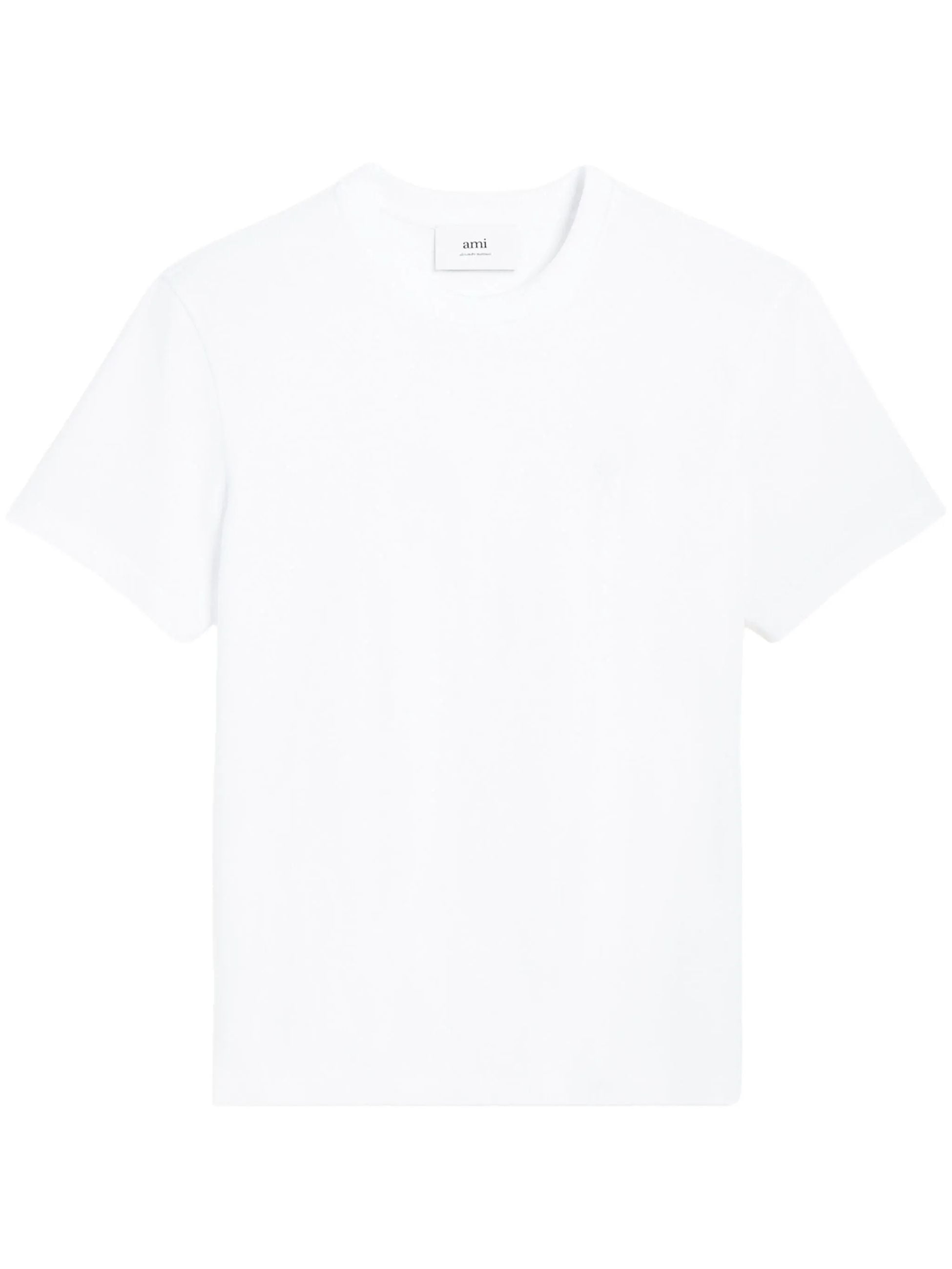 T-Shirt Bianca con Logo Cuore Tinta su Tinta Ami Paris