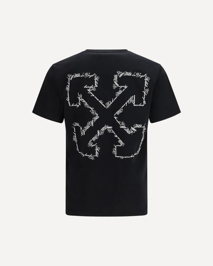 T-Shirt Nera Script Arrow Off White