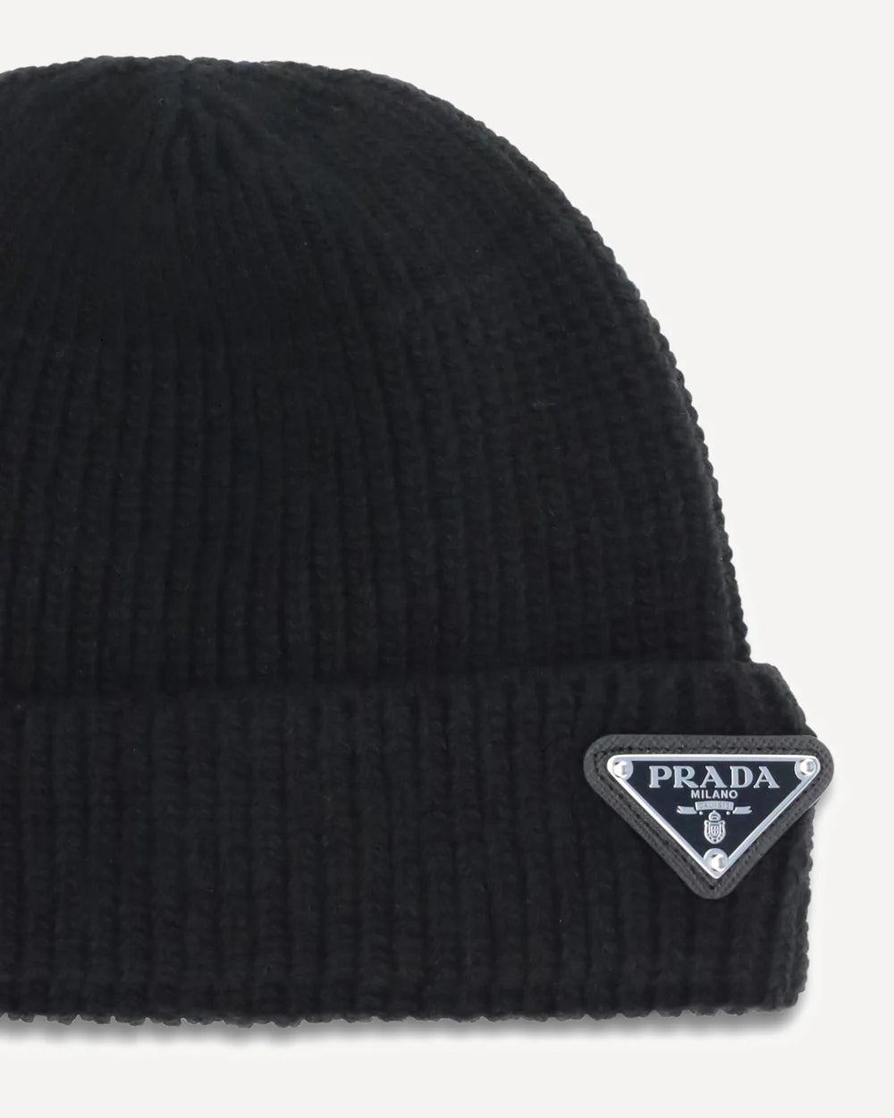 Cappello in Lana Placchetta Laterale Logo Prada