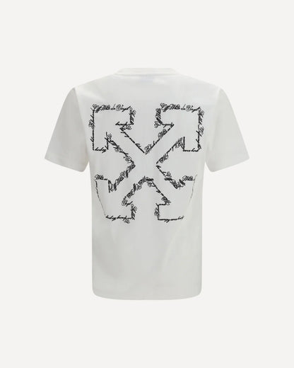 T-Shirt Bianca Script Arrow Off White