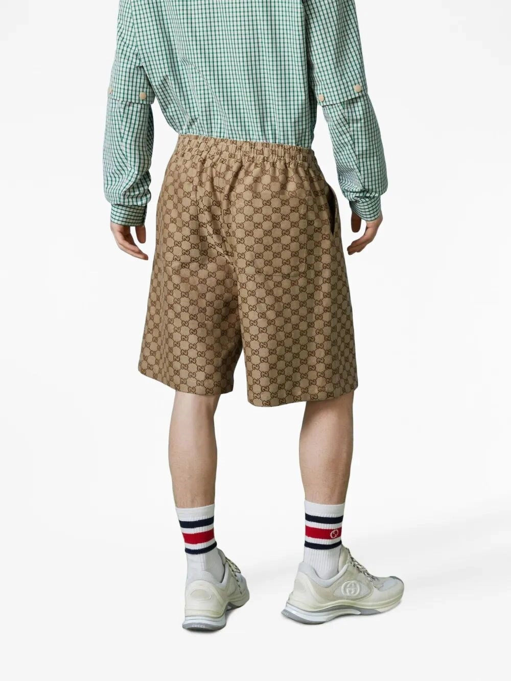 Shorts Beige Logo All Over GG Gucci