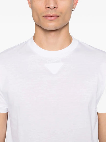 T-Shirt Bianca Logo Petto Prada