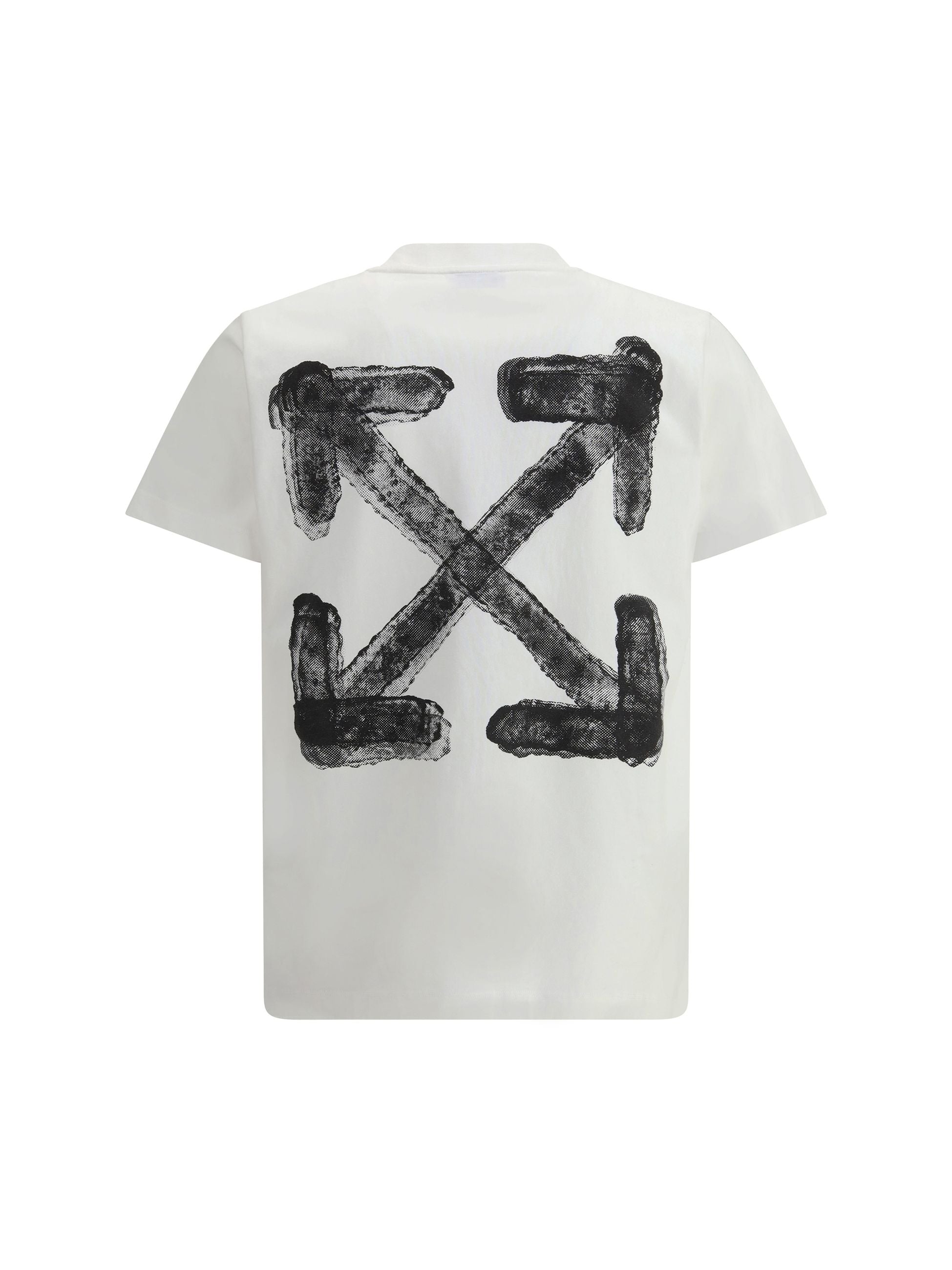 T-Shirt Bianca Logo e Stampa Retro Off-White