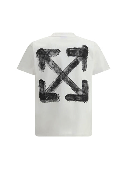 T-Shirt Bianca Logo e Stampa Retro Off-White