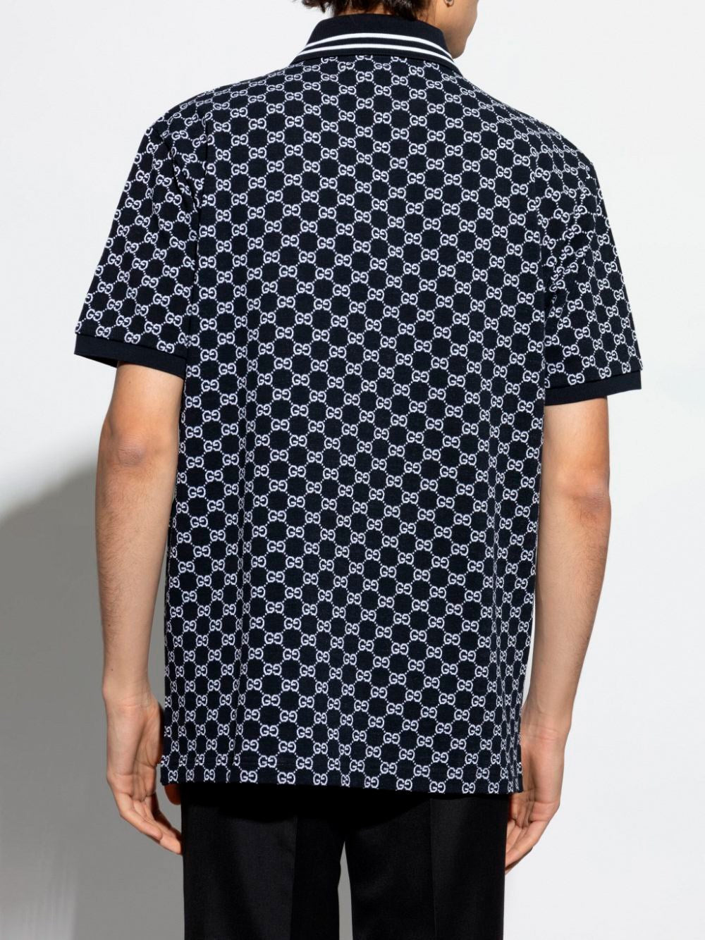 Polo Blu Logo All Over Gucci