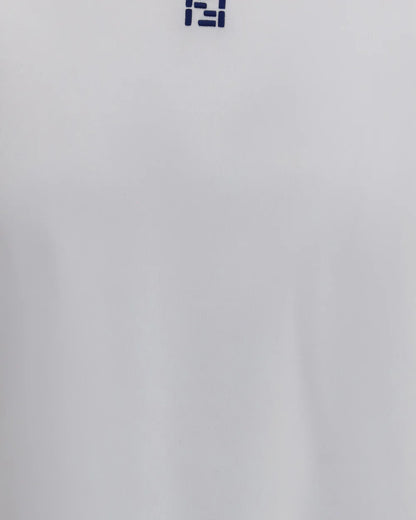 T-Shirt Bianca Logo Ricamato Fendi