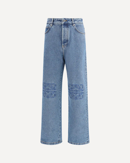 Jeans in Denim Logo Loewe