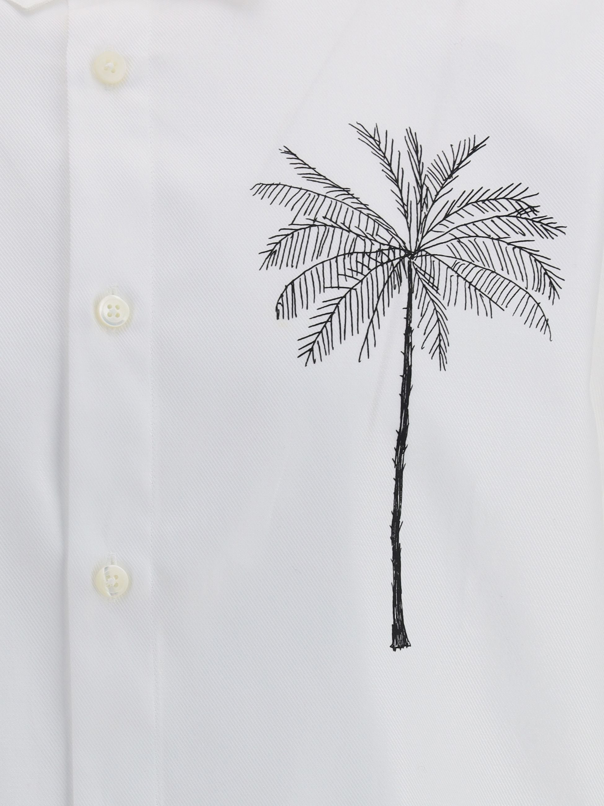 Camicia Bianca Stampa Retro Palma Jacquemus