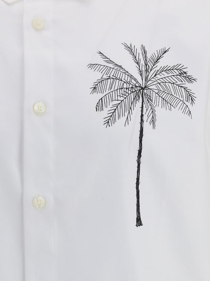 Camicia Bianca Stampa Retro Palma Jacquemus