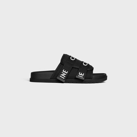 Sandalo Nero Scritta Logo Celine