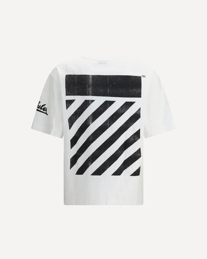 T-Shirt Bianca Big Off Stampa Retro Off-White