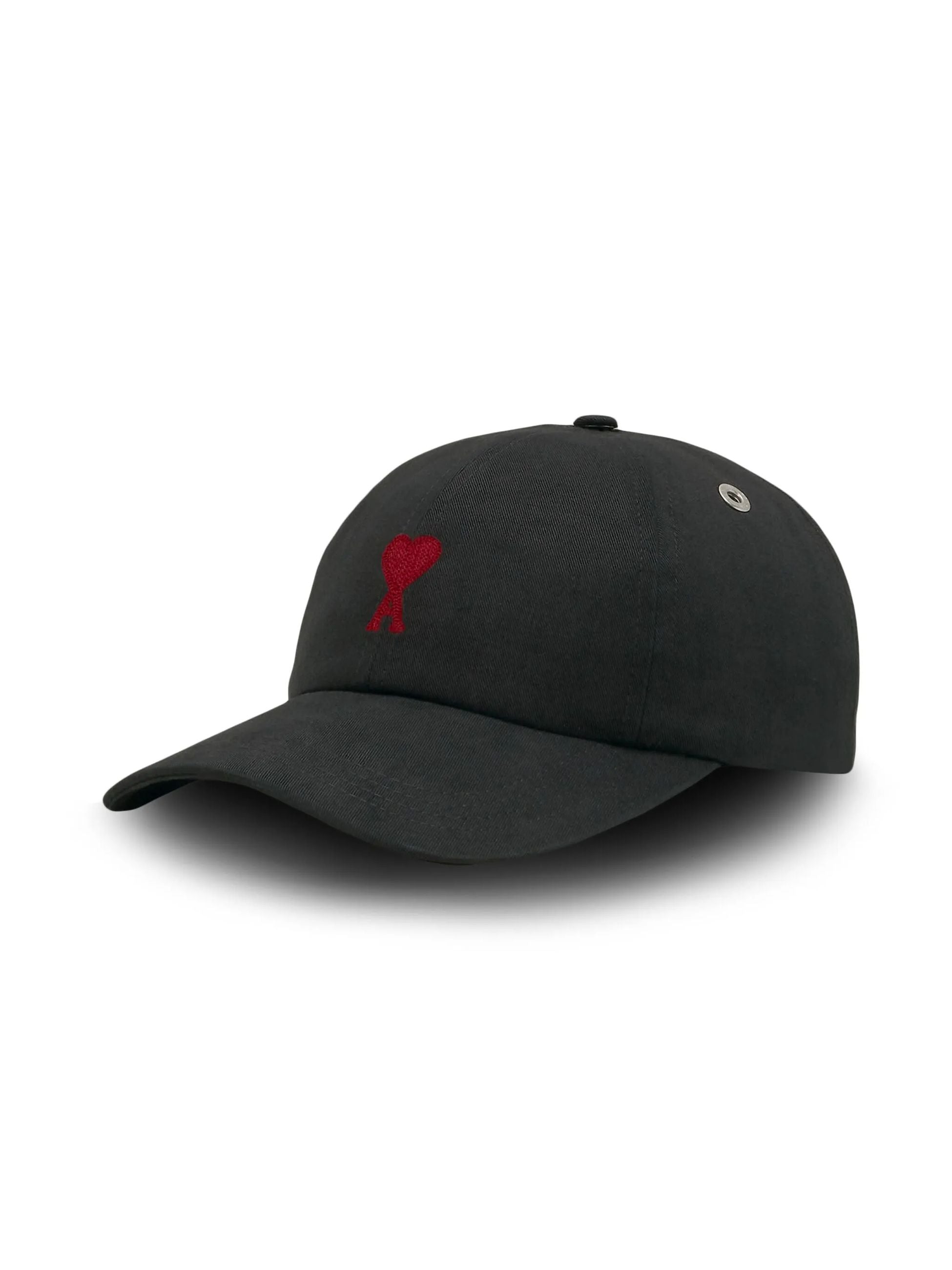 Cappello Nero con Logo Cuore Ami Paris