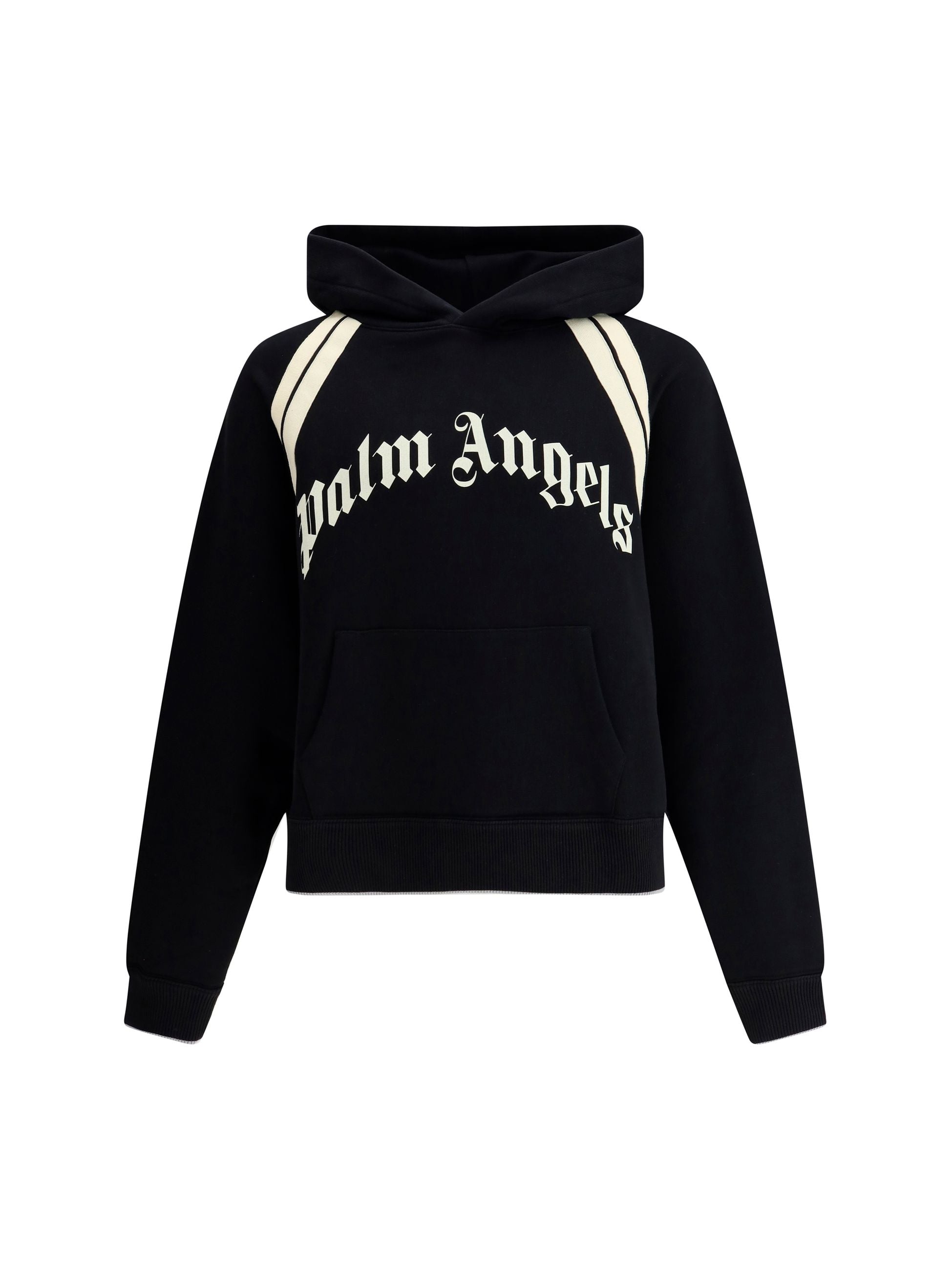 Felpa Con Cappuccio e Logo Scritta Frontale Palm Angels