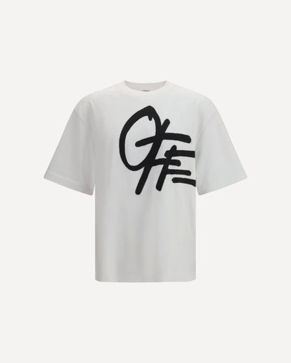 T-Shirt Bianca Scritta Grande Off-White