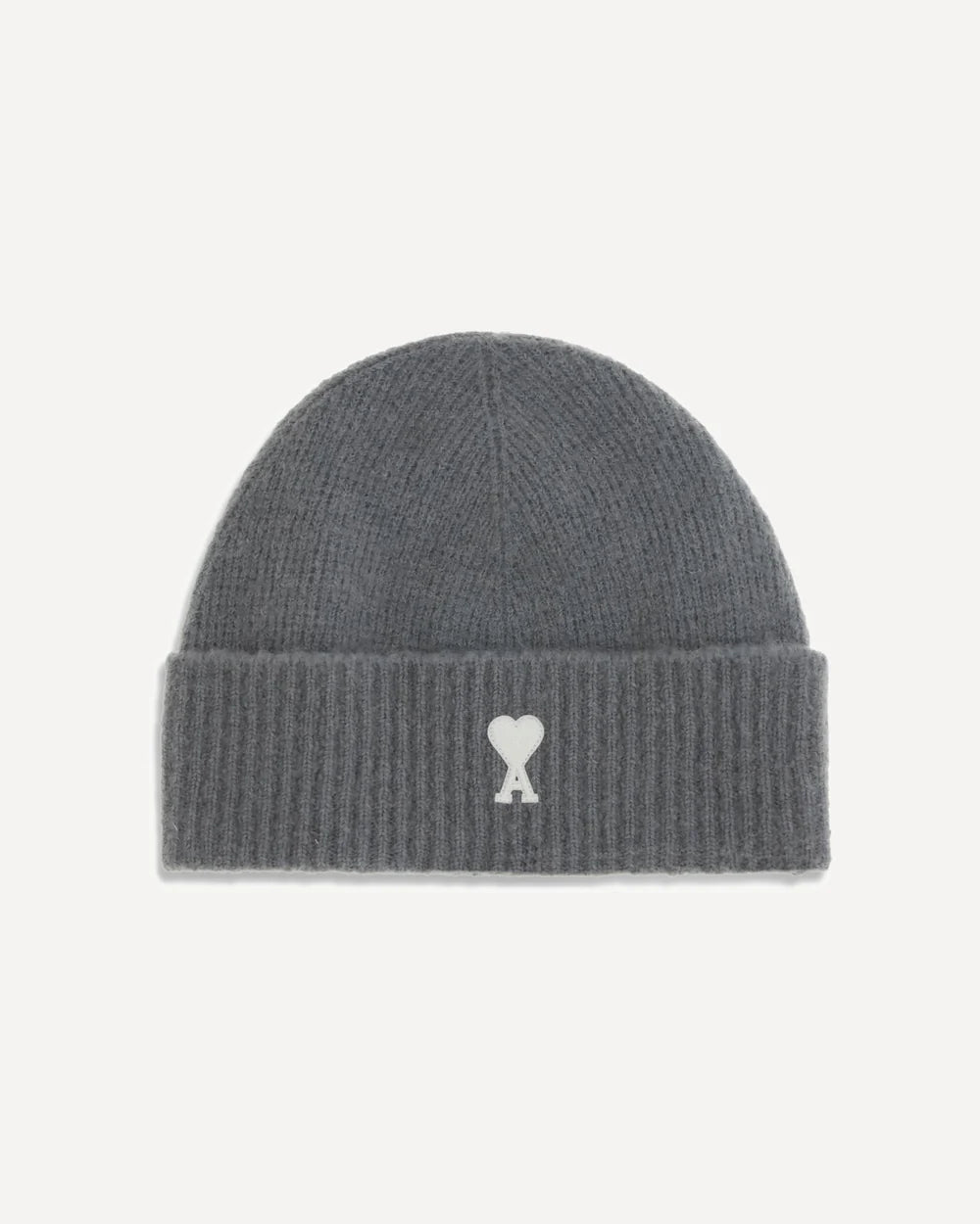 Cappello Grigio in Lana Alpaca Logo Cuore Ami Paris