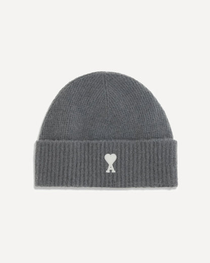 Cappello Grigio in Lana Alpaca Logo Cuore Ami Paris