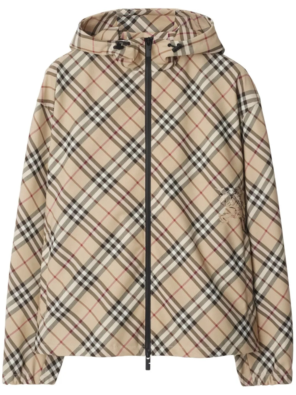 Giubbino Con Cappuccio Logo All Over Check Burberry