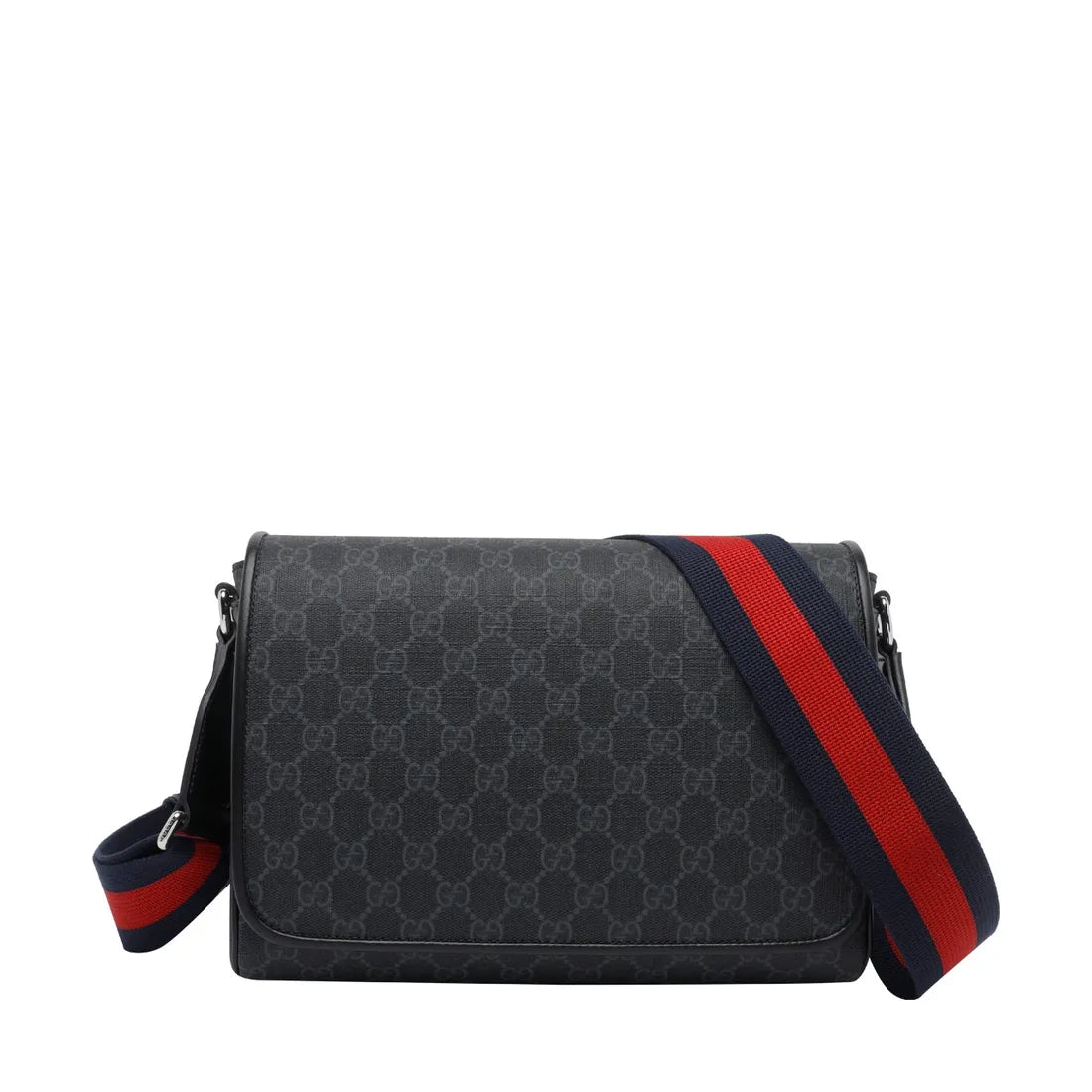 Borsa Messenger Nera in Pelle Logo GG Tracolla Multicolor Gucci