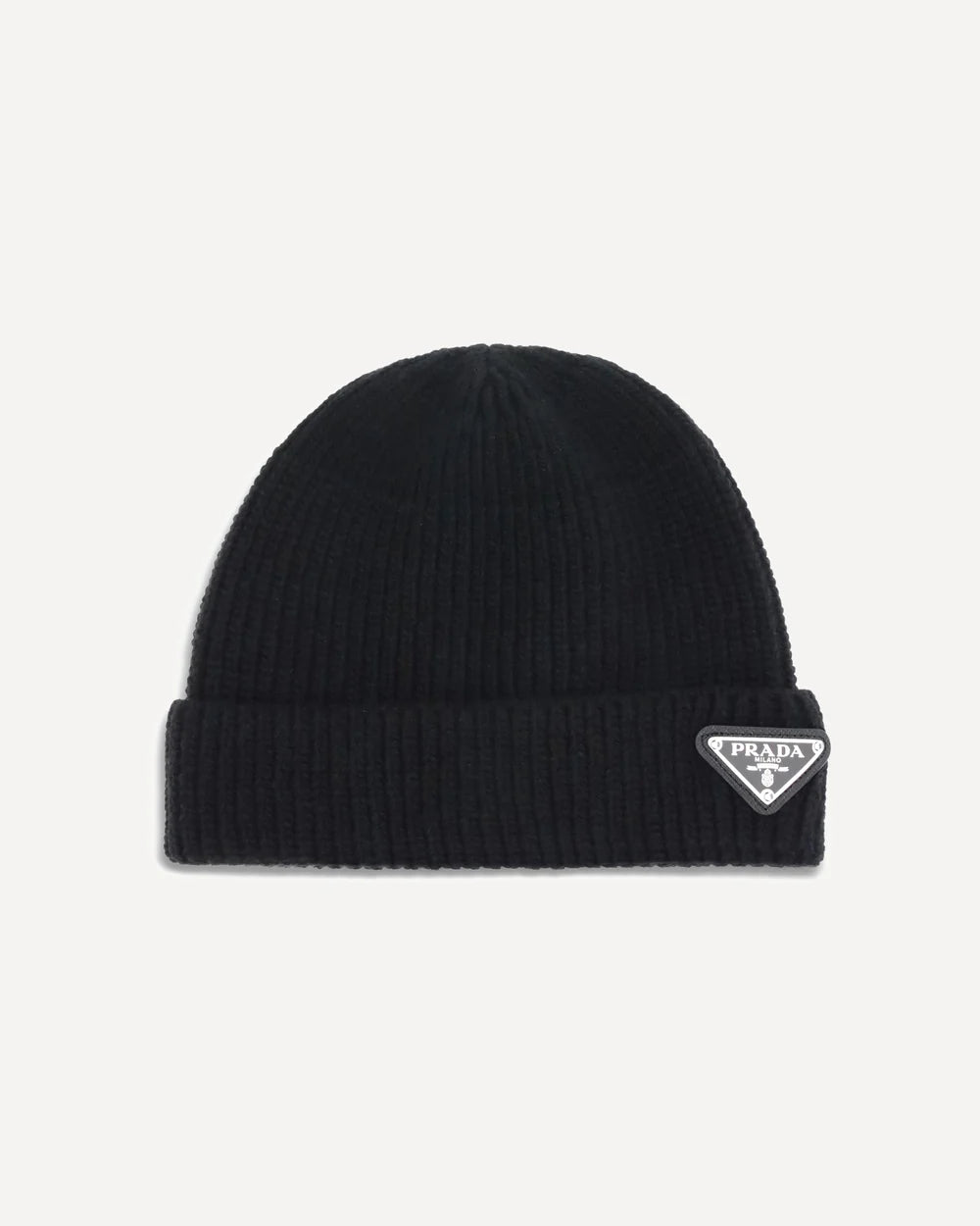 Cappello in Lana Placchetta Laterale Logo Prada