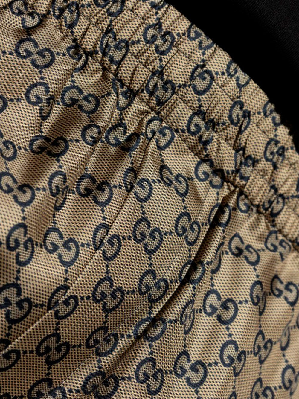 Shorts Beige e Blu Logo GG All Over Gucci