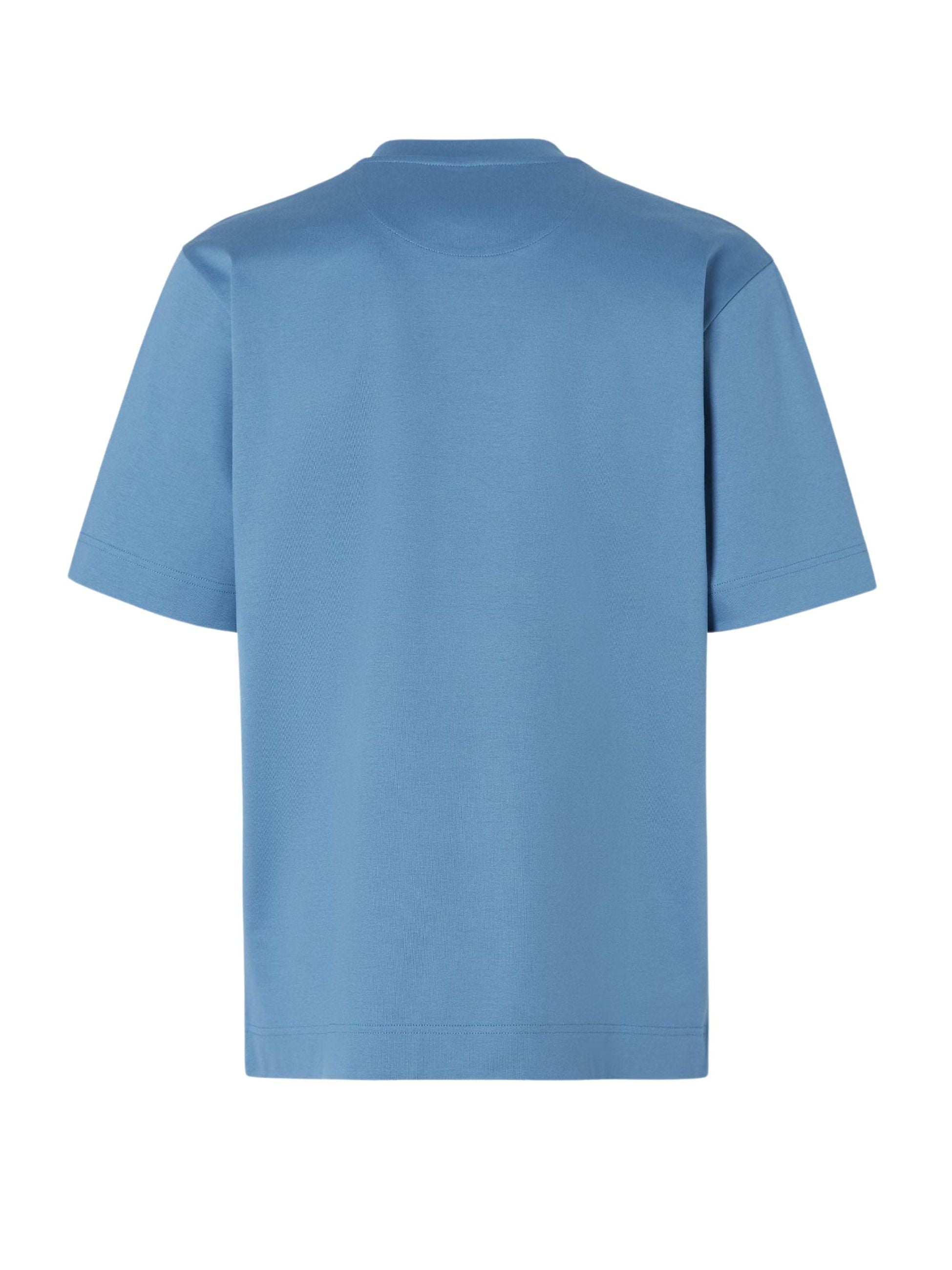 T-Shirt Azzurra Logo Metallico FF Fendi