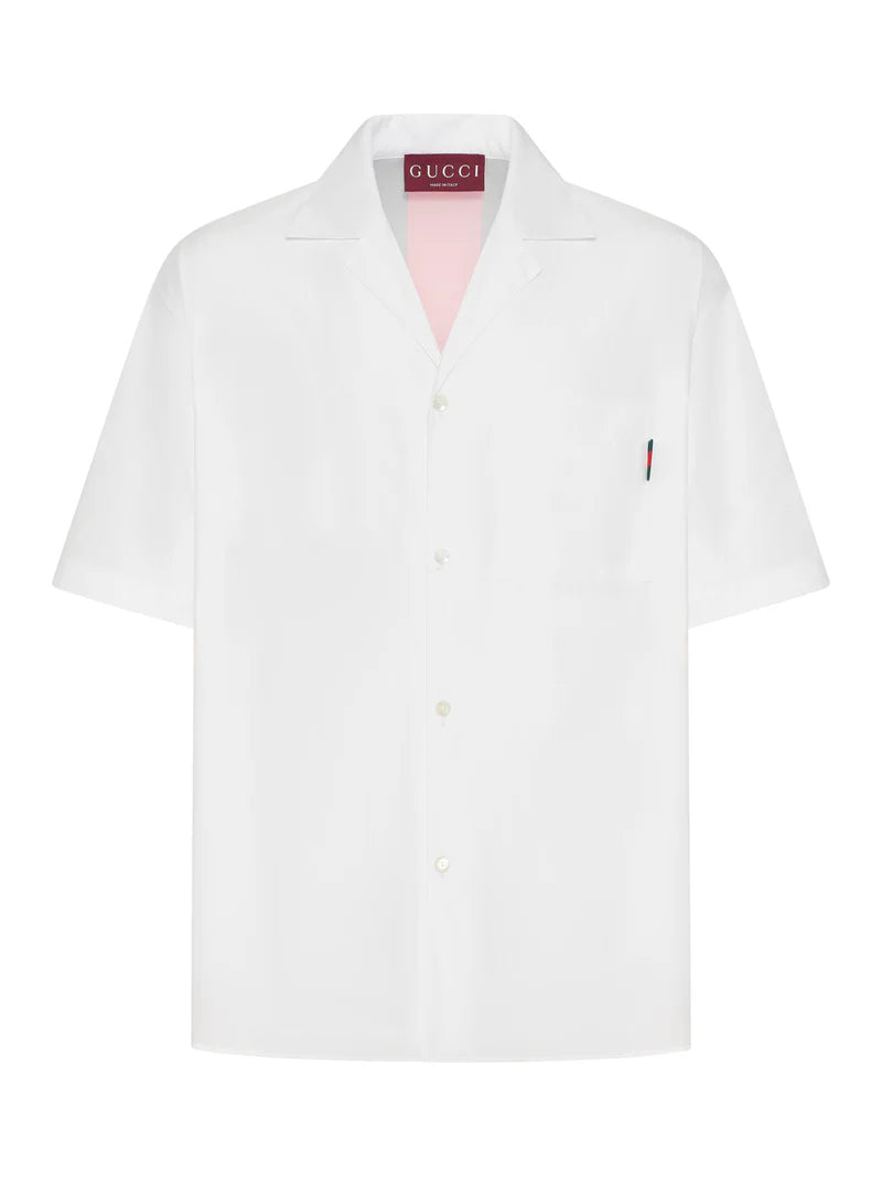 Camicia Disco Bowling Bianca Logo Retro Gucci