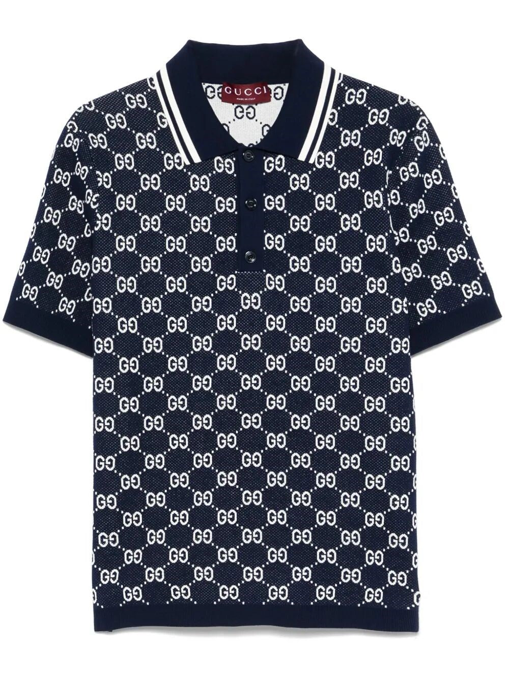 Polo Blu Logo All Over GG Gucci