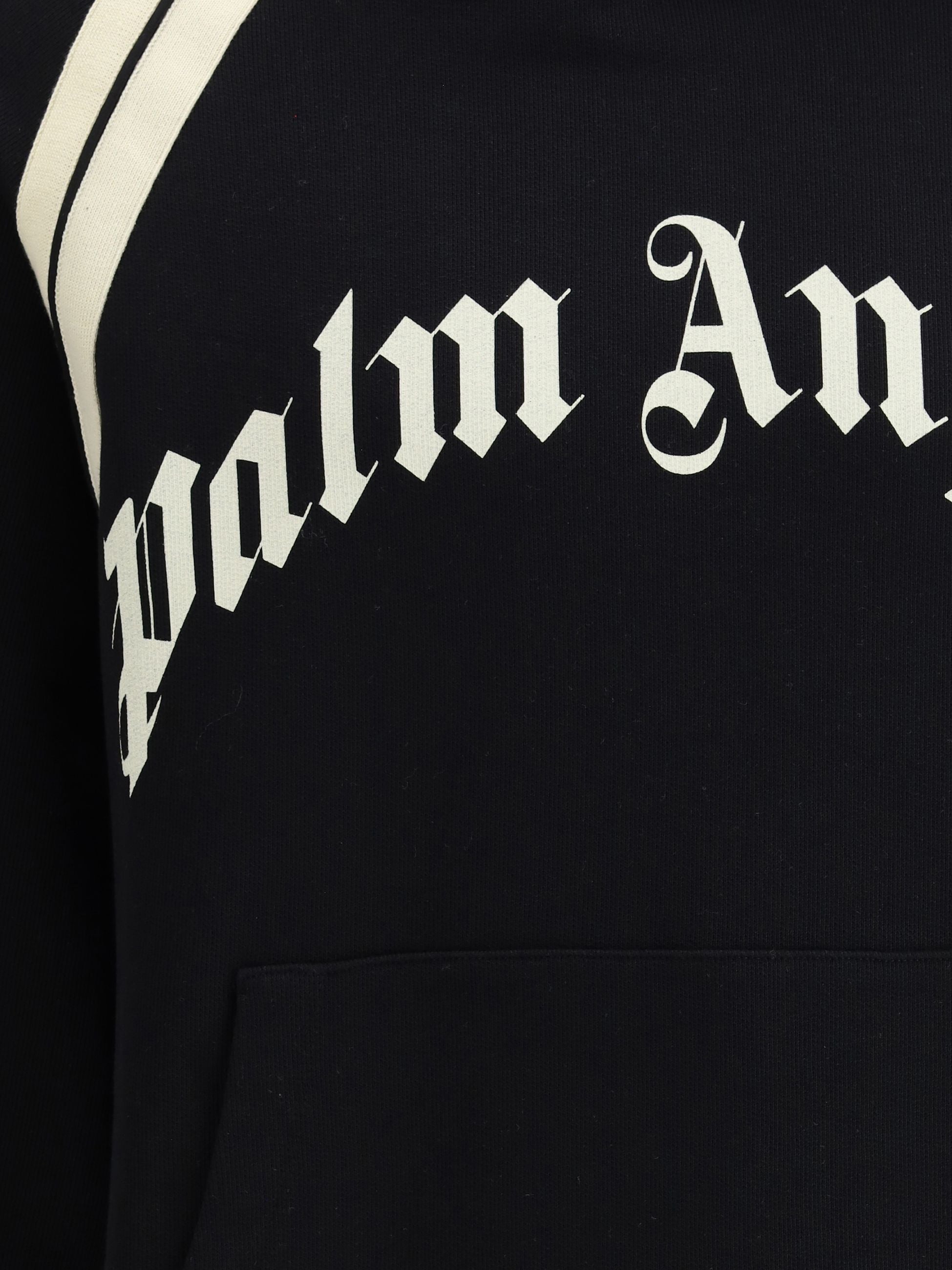 Felpa Con Cappuccio e Logo Scritta Frontale Palm Angels