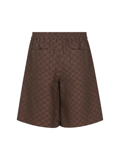 Shorts Marrone Logo GG Gucci