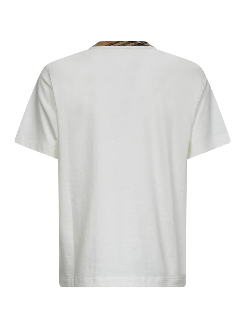T-Shirt Bianca Collo Check Burberry