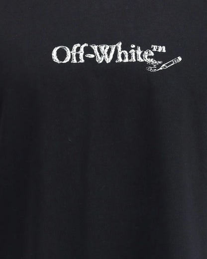 T-Shirt Nera Scribble Arrow Retro Off-White