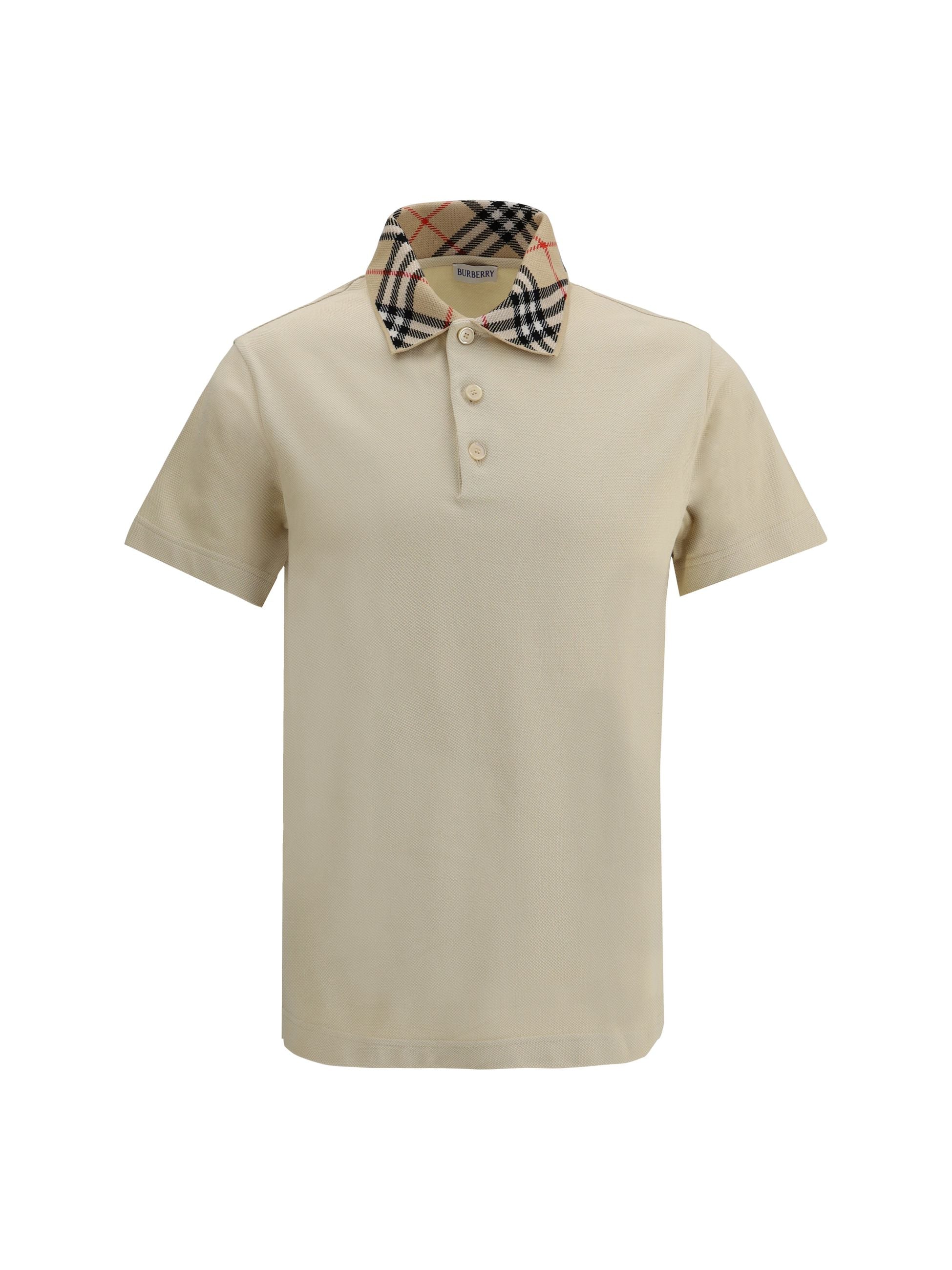 Polo Beige Logo Check Colletto Burberry