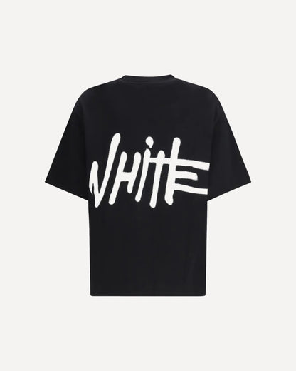 T-Shirt Nera Scritta Grande Off-White