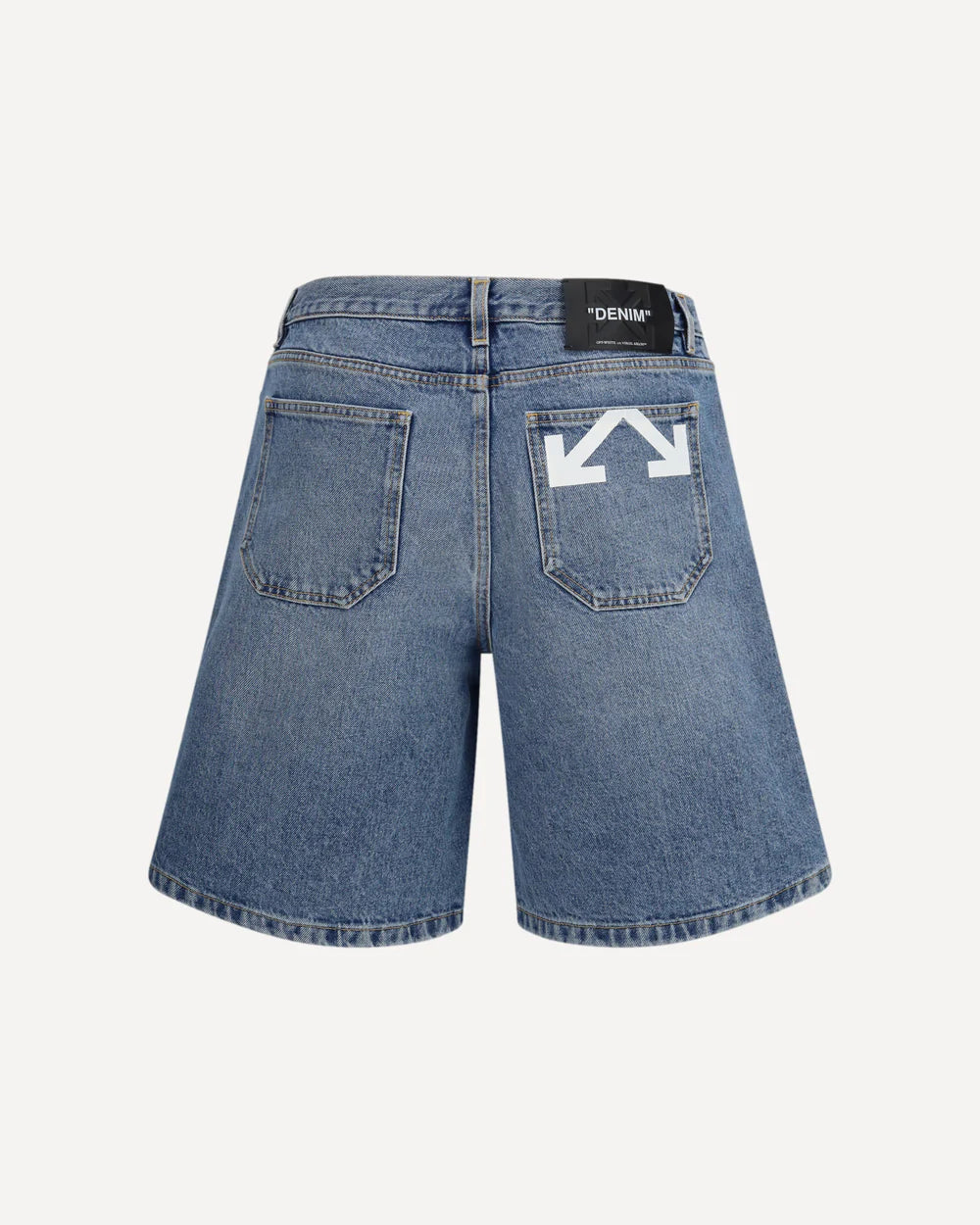 Shorts in Denim Logo Off-White