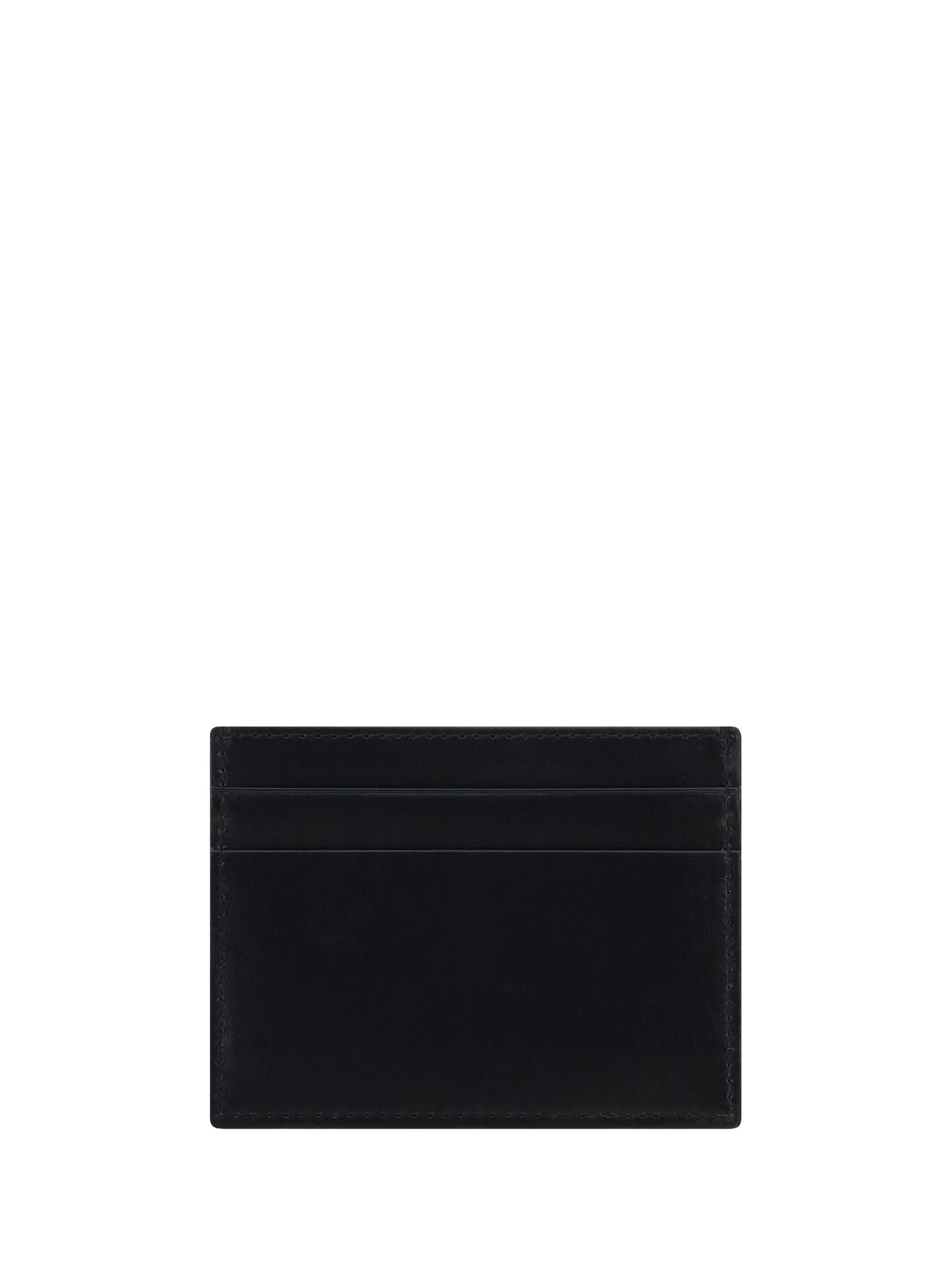 Portacarte Nero in Pelle con Scritta Logo Dolce e Gabbana
