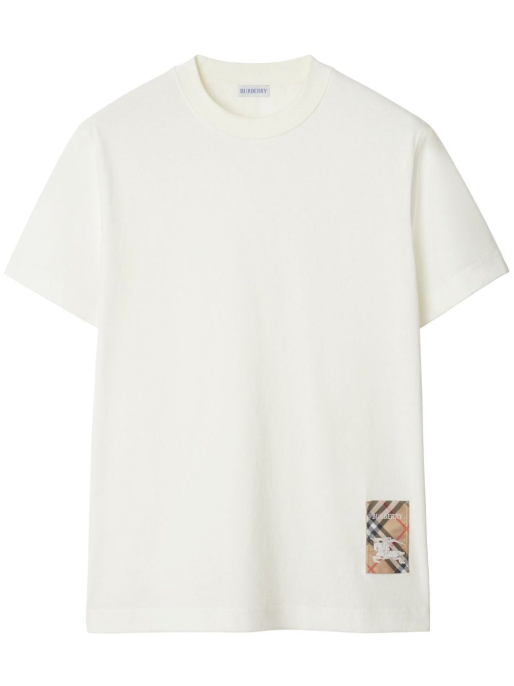 T-Shirt Bianca Con Logo Burberry