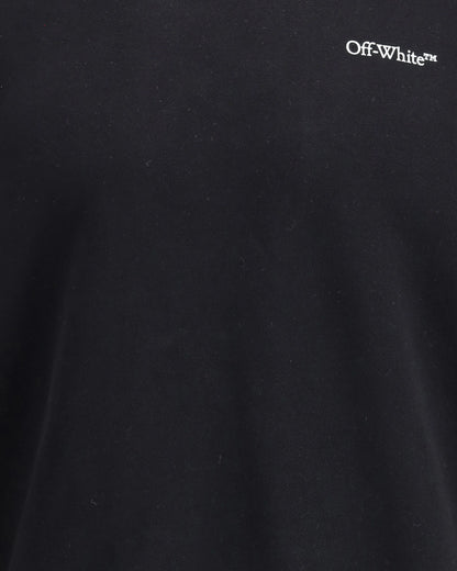 Felpa Nera Girocollo Diag Scribble Stampa Retro Off-White